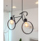 바이크 2등 펜던트조명, LED식탁등, 키즈조명 (블랙)