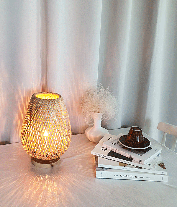 헤이 스탠드, 무드조명, 침실스탠드 (300 라탄 소형)